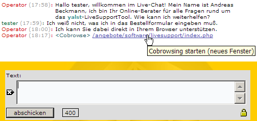 yalst-Cobrowsing (ohne Plugins)
