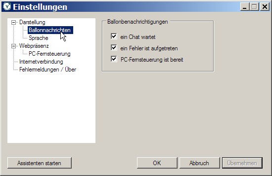 yalst-WinApp - Einstellungen