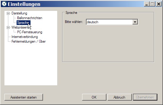 yalst-WinApp - Einstellungen