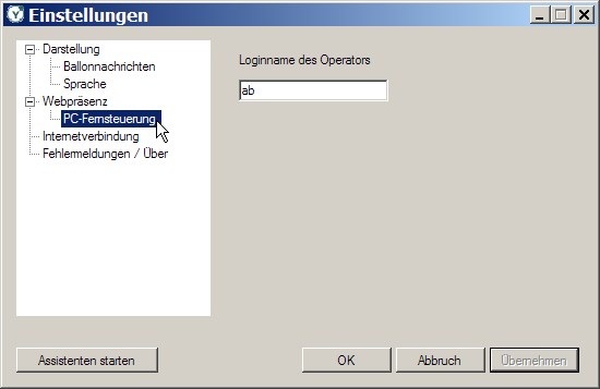 yalst-WinApp - Einstellungen